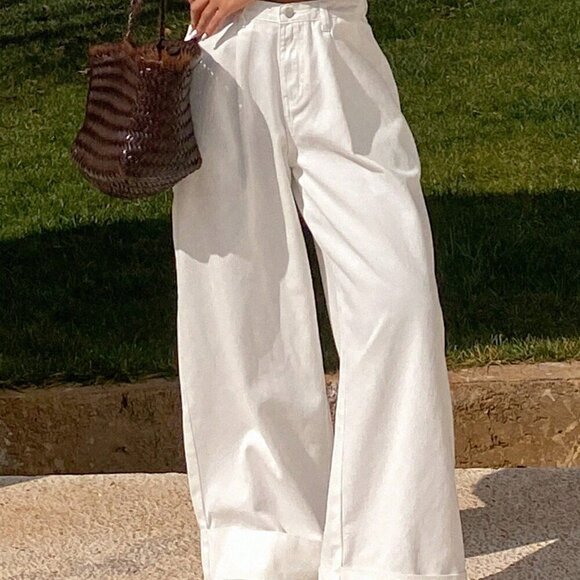 White Casual Women's Loose Denim Jeans - Picture 3 of 6